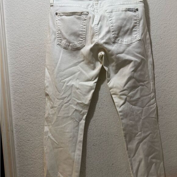 7 For All Mankind Womens White Skinny Stretch Cropped Jeans size 28 - Picture 7 of 7
